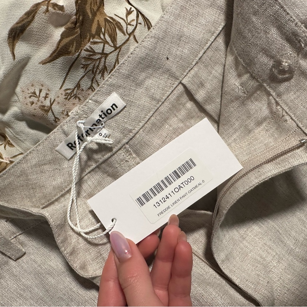 Reformation Cream High-Waisted Trousers - Picture 5 of 5